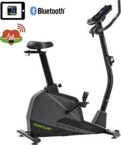 Tunturi Star Fit E100 HR I Plus Hometrainer - Ergometer - Fitnessfiets - Bluetooth - 21 Trainingsprogramma's - 16 Weerstandniveaus - Kleur: Zwart -Fit Verkoop 1004x1200
