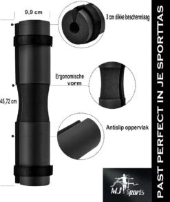 MJ Sports Premium Barbell Pad - Nekbeschermer - Barpad - Nekkussen - Squats - Hip Thrusts - Fitness - Zwart -Fit Verkoop 1010x1200