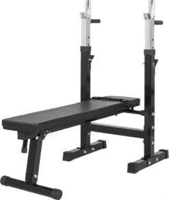 Gorilla Sports Halterbank Zwart Met 100 Kg Halterset - Fitnessbank - Verstelbaar - Halterstang Met Gewichten - Kunststof -Fit Verkoop 1014x1200 2