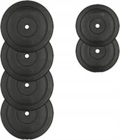 Halterbank INC. 50 Kg GEWICHTEN - Sportbank - Fitnessbank + Halterschijven + 1 Halterstang + 2 Dumbbells - Multifunctioneel - Volledig Instelbaar - Opklapbaar -Fit Verkoop 1027x1200 2