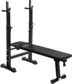 TecTake - Halterbank Voor Lange Halters - Hoogte Verstelbaar - Zwart - 402148