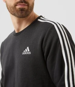 Adidas Essentials 3-Stripes Fleece Sweater Zwart Heren - Maat L -Fit Verkoop 1033x1200 4