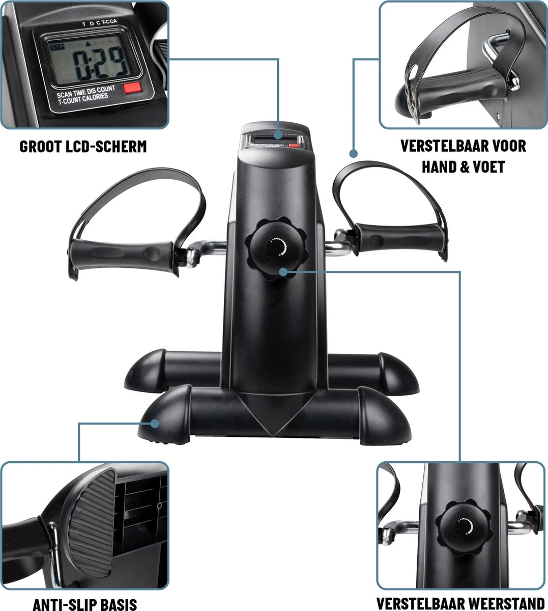Umbro Stoelfiets - Met Computer - Hometrainer - Bureaufiets - Fietstrainer - Stoelfiets Met Handvaten - Zwart 11 Umbro Stoelfiets - Met Computer - Hometrainer - Bureaufiets - Fietstrainer - Stoelfiets Met Handvaten - Zwart - Afbeelding 9