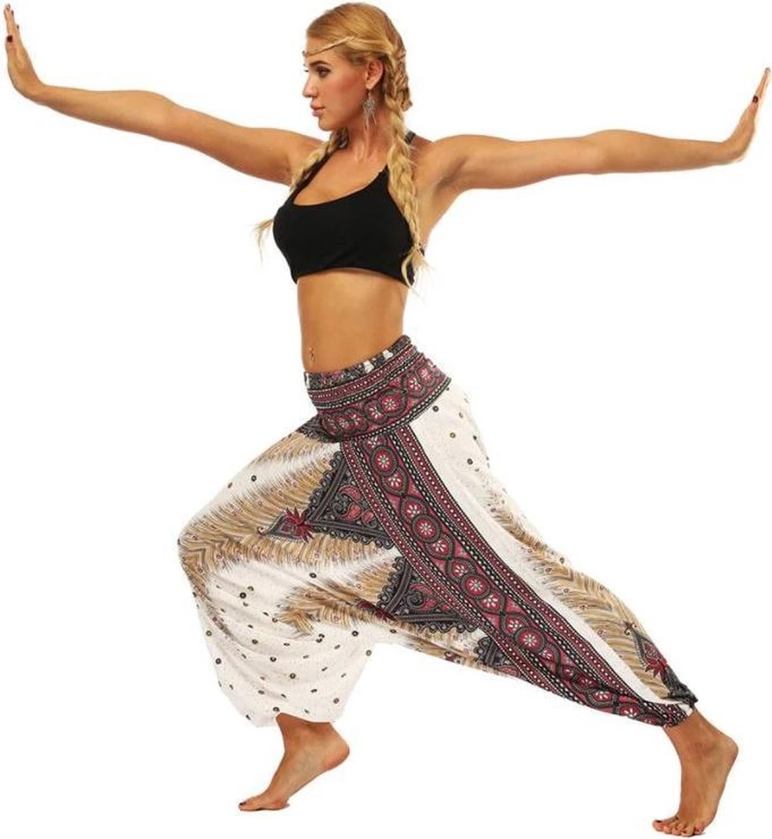 Merkloos Yoga Pants Loose Women High Waist Women Summer Loose Yoga Trousers Baggy Boho Jumpsuit Harem Pants Gym White Fractal 9 Merkloos Yoga Pants Loose Women High Waist Women Summer Loose Yoga Trousers Baggy Boho Jumpsuit Harem Pants Gym White Fractal - Afbeelding 7