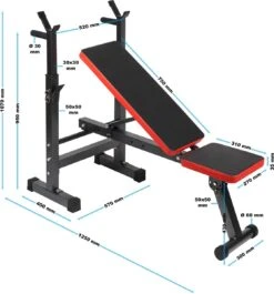 Inklapbare Halterbank Tot 230kg; Vlakke Trainingsbank, Hellingbank, Fitness Bank - Multistrobe 13 Inklapbare Halterbank Tot 230kg; Vlakke Trainingsbank, Hellingbank, Fitness Bank - Multistrobe -Fit Verkoop 1117x1200