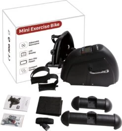 Uten - Mini Bureaufiets - Stoelfiets - Met Computer Deskbike - Bewegingstrainer Met Verstelbare Weerstand - Met LCD Display Inclusief Anti-Slipmat Mini Hometrainer - (6 Functies - Zwart) -Fit Verkoop 1122x1200