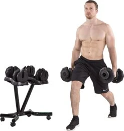 Tunturi Verstelbare Halterset - Dumbbellset - Selector Dumbbell - Dumbbells - Halters - 2,5kg Tot 25kg - Incl. Gratis Fitness App -Fit Verkoop 1139x1200
