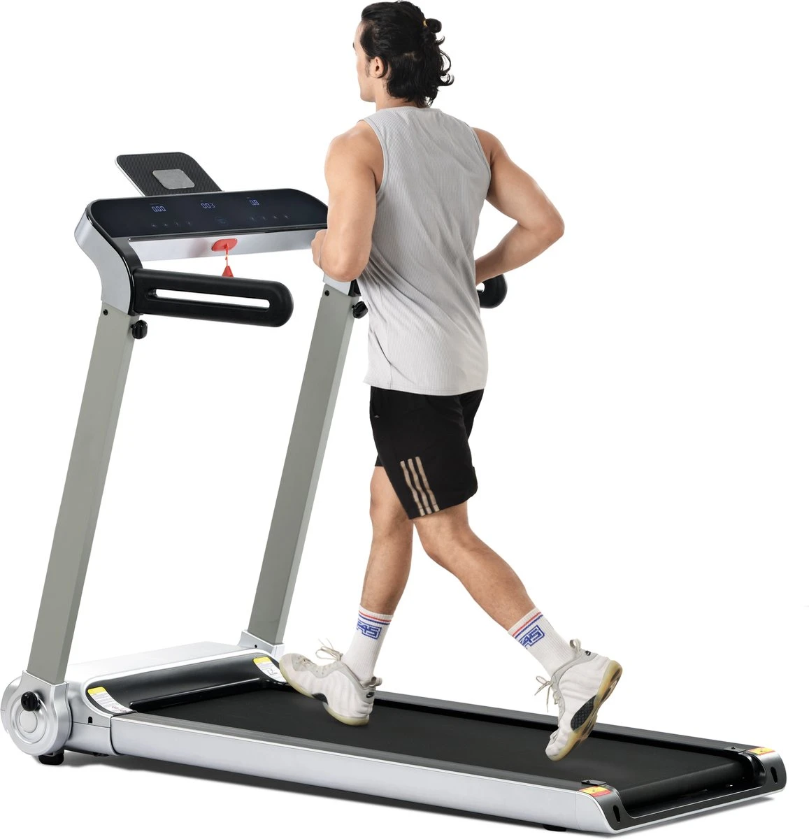 Merax Elektrische Loopband - Opvouwbaar - Inklapbaar Hardloopband - Professioneel - Fitness Hometrainer - Zilver Met Zwart 14 Merax Elektrische Loopband - Opvouwbaar - Inklapbaar Hardloopband - Professioneel - Fitness Hometrainer - Zilver Met Zwart - Afbeelding 12