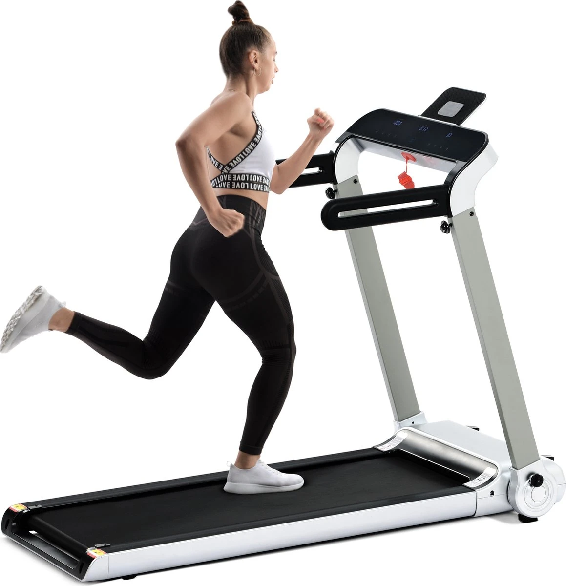 Merax Elektrische Loopband - Opvouwbaar - Inklapbaar Hardloopband - Professioneel - Fitness Hometrainer - Zilver Met Zwart 17 Merax Elektrische Loopband - Opvouwbaar - Inklapbaar Hardloopband - Professioneel - Fitness Hometrainer - Zilver Met Zwart - Afbeelding 15