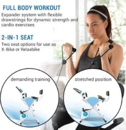 CAPITAL SPORTS Azura M3 Pro Hometrainer - Cardio Fiets - Fitness Trainer - X Bike Of Relaxbike - Magneetweerstand 8 Standen - Tablethouder - Expandersysteem -Fit Verkoop 1164x1200