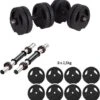ECGSPOR Verstelbare Dumbbells - 2 X 10 Kg - Halterset / Dumbbell Set 20 Kg - Zwart 2 ECGSPOR Verstelbare Dumbbells - 2 X 10 Kg - Halterset / Dumbbell Set 20 Kg - Zwart -Fit Verkoop 1165x1200