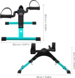 EVOLAND - Stoelfiets - Bureaufiets - Voor Senioren Kantoor Thuis Deskbike - Arm En Been Bewegingstrainer - Hometrainer Met Weerstand En Ingebouwde Computer - Pauwgroen -Fit Verkoop 1166x1200 3