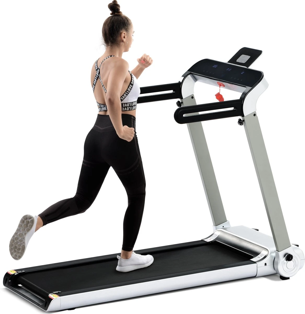 Merax Elektrische Loopband - Opvouwbaar - Inklapbaar Hardloopband - Professioneel - Fitness Hometrainer - Zilver Met Zwart 16 Merax Elektrische Loopband - Opvouwbaar - Inklapbaar Hardloopband - Professioneel - Fitness Hometrainer - Zilver Met Zwart - Afbeelding 14