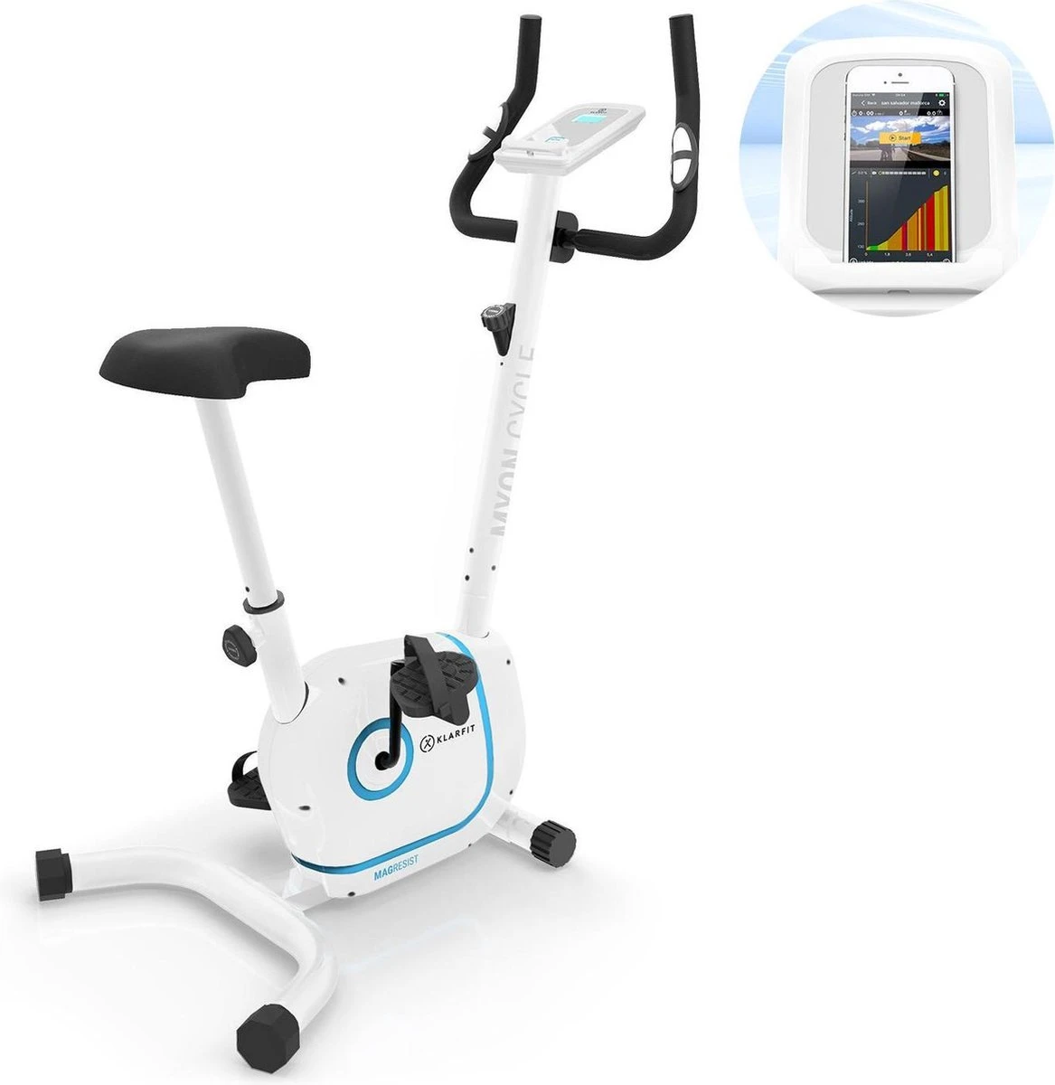 Klarfit Myon Cycle Hometrainer - Fitness Fiets - 8 Standen - Cardio Bike Met Trainingscomputer - Magnetisch Remsysteem - 12kg Vliegwielmassa - SmartCardio Studio Met Tablethouder En Kinomap-app 3 Klarfit Myon Cycle Hometrainer - Fitness Fiets - 8 Standen - Cardio Bike Met Trainingscomputer - Magnetisch Remsysteem - 12kg Vliegwielmassa - SmartCardio Studio Met Tablethouder En Kinomap-app