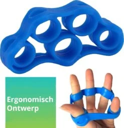 Vingerstretcher Siliconen | Vingergripper | Vinger Training | Handtrainer - Handgripper | Yoga Stretcher | Finger Exercises | Vinger Oefening - Blauw (4KG - 8.8LB)