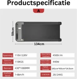 Merkloos Wandelband- Loopband Inklapbaar Met App- Walking Pad Extra Compact- Loopband Bureau-Zwart -Fit Verkoop 1171x1200