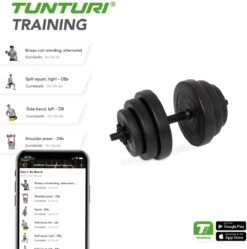 Tunturi Dumbbellset - Halterset - Totaal 15 Kg - Zwart Vinyl - Incl. Gratis Fitness App -Fit Verkoop 1188x1200 11