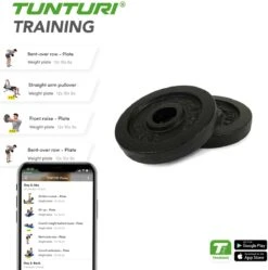 Tunturi Halterschijven - Halter Gewichten - 2 X 1,25 Kg - Ø 30 Mm - Gietijzer - Incl. Gratis Fitness App -Fit Verkoop 1188x1200 17