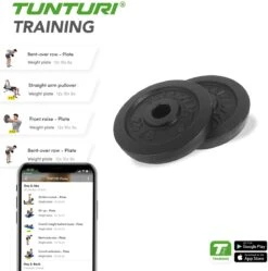 Tunturi Halterschijven - Halter Gewichten - 2 X 2,50 Kg - Ø 30 Mm - Gietijzer - Incl. Gratis Fitness App -Fit Verkoop 1188x1200 19