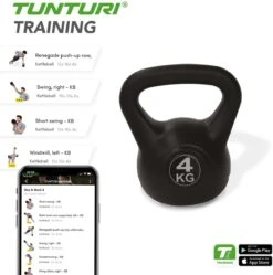 Tunturi PVC Kettlebell - Gewicht - 4kg - Incl. Gratis Fitness App -Fit Verkoop 1188x1200 4