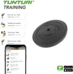 Tunturi Halterschijf - Halter Gewichten - 1 X 10 Kg - Ø 30 Mm - Gietijzer - Incl. Gratis Fitness App -Fit Verkoop 1188x1200 5