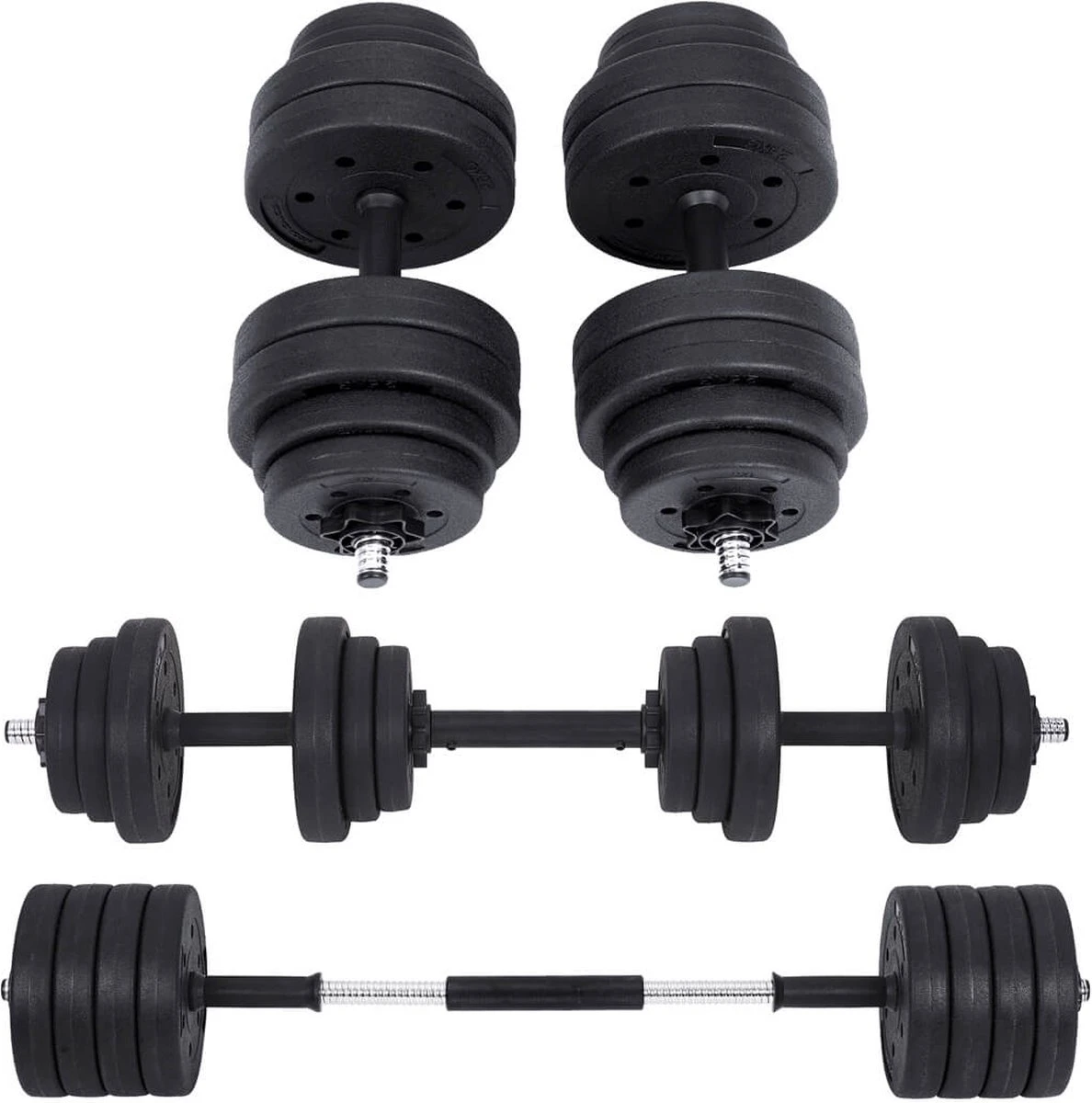 Songmics Dumbells - Halterset - Gewichten - Dumbells Set - Halters Verstelbaar - Met Verbindingsbuis - Set Van 30 Kg - Geel - Zwart 3 Songmics Dumbells - Halterset - Gewichten - Dumbells Set - Halters Verstelbaar - Met Verbindingsbuis - Set Van 30 Kg - Geel - Zwart