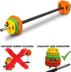 Rubber DualGrip Aerobic Pump Set - 20 KG - Bodypump Halterset Barbell Met Dual Grip Gewichten Voor Pump Fitness