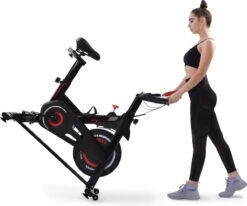 Indoor Cycling Fiets Met Magnetische Weerstand - Stationaire Cardiogym Hometrainer - 6 Kg Vliegwiel En Verstelbaar Comfortabel Zitje - Zwart En Rood -Fit Verkoop 1200x1003