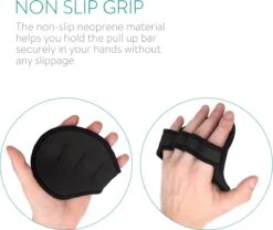 Navaris Universele Fitness Grip Pads - Handschoenen Geschikt Voor Powerlifting, Crossfit, Fitness En Bodybuilding - Geschikt Voor Alle Maten - Zwart -Fit Verkoop 1200x1009 1