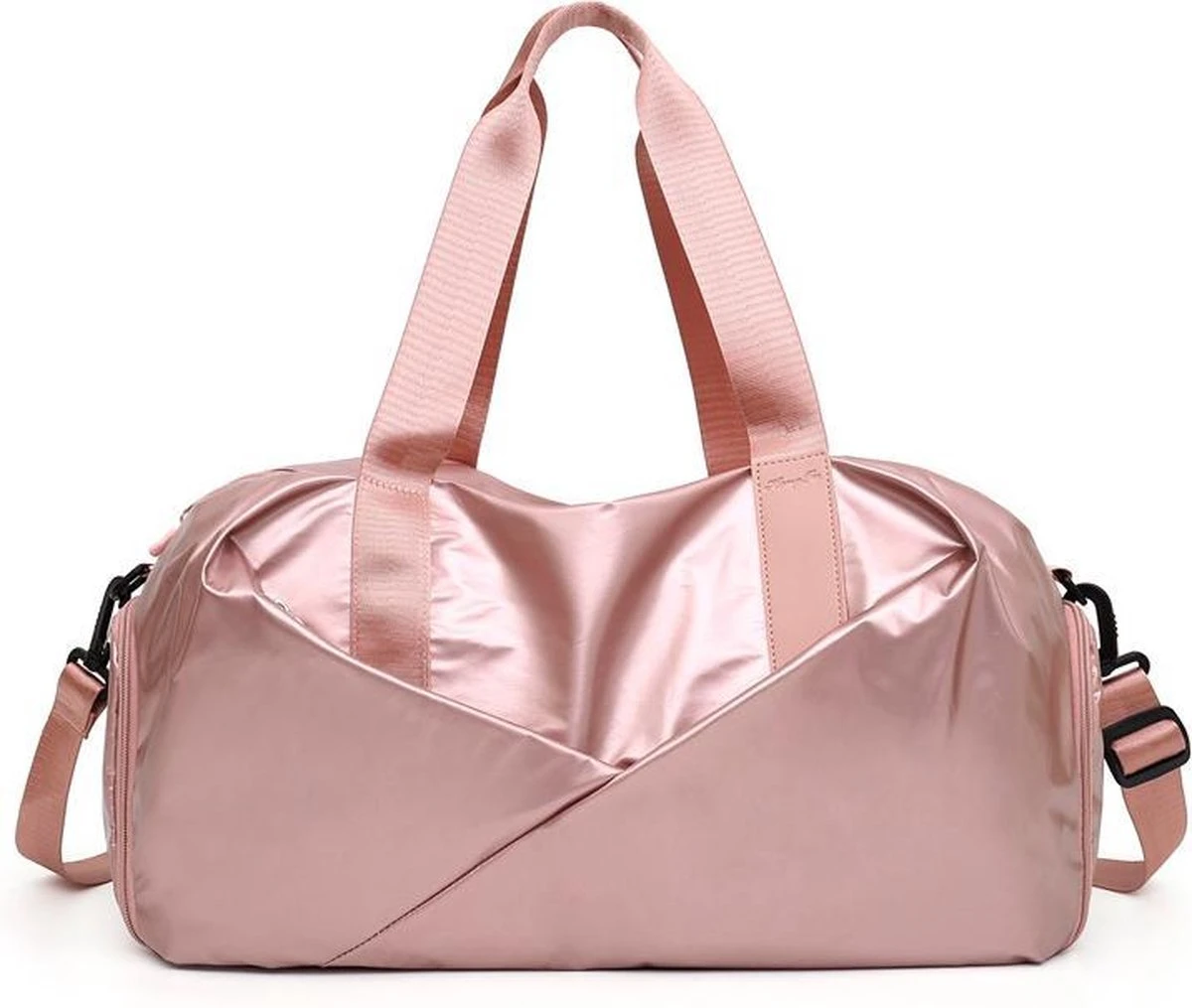 Merkloos Pink Gloss Duffel Bag | Medium Dames Sport Tas | 30 Liter - Roze 6 Merkloos Pink Gloss Duffel Bag | Medium Dames Sport Tas | 30 Liter - Roze - Afbeelding 4