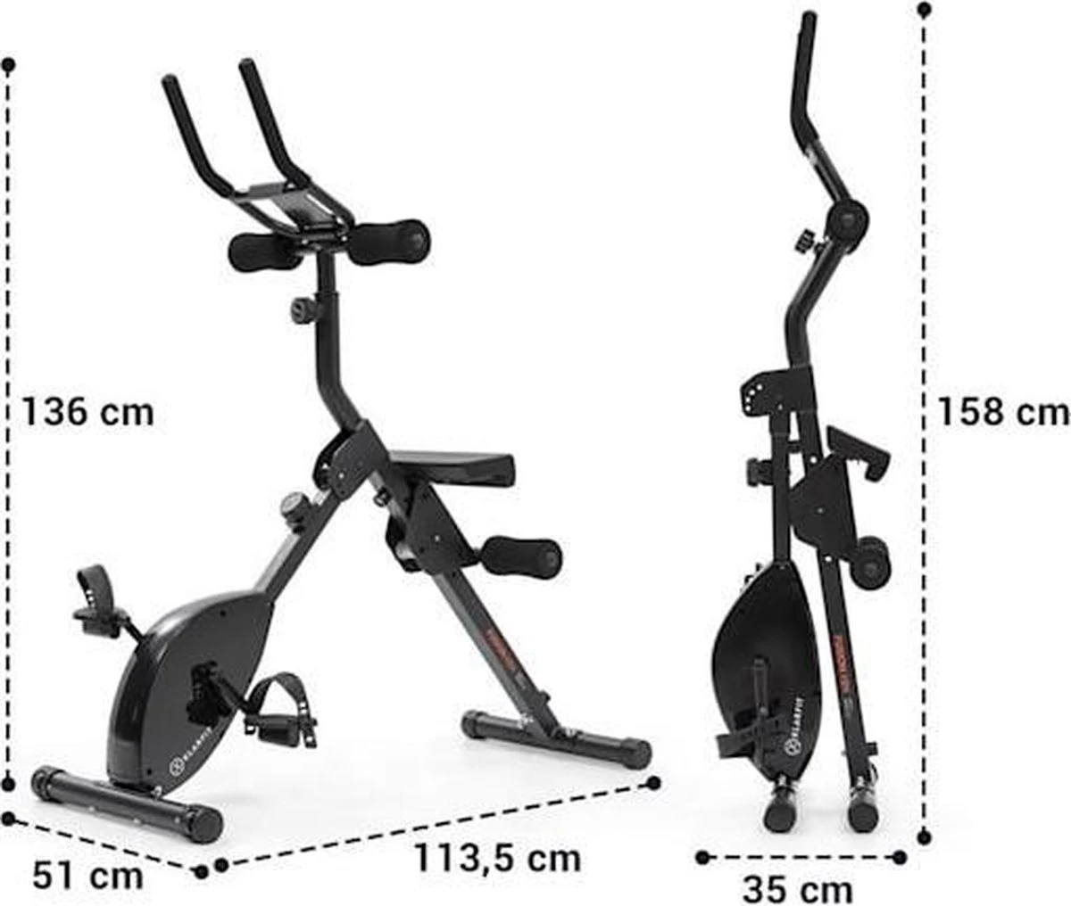 CAPITAL SPORTS Azura Fusion Fiets Hometrainer 3in1 Cardio-/standing Bike AB Trainer , Magnetische Weerstand , Belastbaarheid: Max. 100 Kg 7 CAPITAL SPORTS Azura Fusion Fiets Hometrainer 3in1 Cardio-/standing Bike AB Trainer , Magnetische Weerstand , Belastbaarheid: Max. 100 Kg - Afbeelding 5
