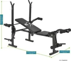 Merkloos Multi Stalen Halterbank Trainingsbank - Zwart -Fit Verkoop 1200x1026 3