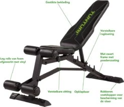 Tunturi UB80 Halterbank Verstelbaar - Fitnessbank Belastbaar Tot 200kg - Trainingsbank & Buikspierbank In één - Incl. Gratis Tunturi Training App -Fit Verkoop 1200x1034 3