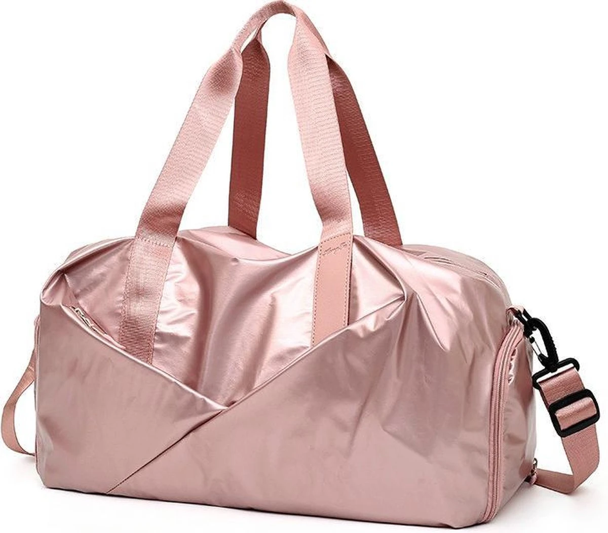 Merkloos Pink Gloss Duffel Bag | Medium Dames Sport Tas | 30 Liter - Roze 10 Merkloos Pink Gloss Duffel Bag | Medium Dames Sport Tas | 30 Liter - Roze - Afbeelding 8