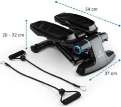 CAPITAL SPORTS Galaxy Step - Mini Stepper - Fitness Training Voor Thuis - LC Display - Inclusief Power Ropes - App Bediening - Blauw -Fit Verkoop 1200x1053