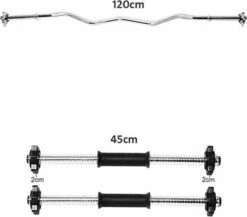Fitness Trainer - Pull Up Toren - Dip Station – Push Up Bar - Dip Rack Halterbank Inc. 50 Kg GEWICHTEN + Sportbank Fitnessbank + Halterschijven + 3 Halterstangen - Multifunctioneel - Volledig Instelbaar - Opklapbaar -Fit Verkoop 1200x1055