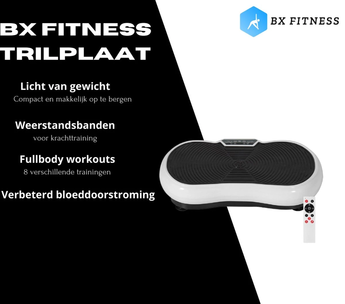 BX Fitness® Trilplaat – Trilplaat Wit - Fitness - Trilplaat Voor Benen Bloedsomloop - Trainingsapparatuur Voor Uithoudingstraining - Stimuleert Spiergroepen - 6 BX Fitness® Trilplaat – Trilplaat Wit - Fitness - Trilplaat Voor Benen Bloedsomloop - Trainingsapparatuur Voor Uithoudingstraining - Stimuleert Spiergroepen - - Afbeelding 4