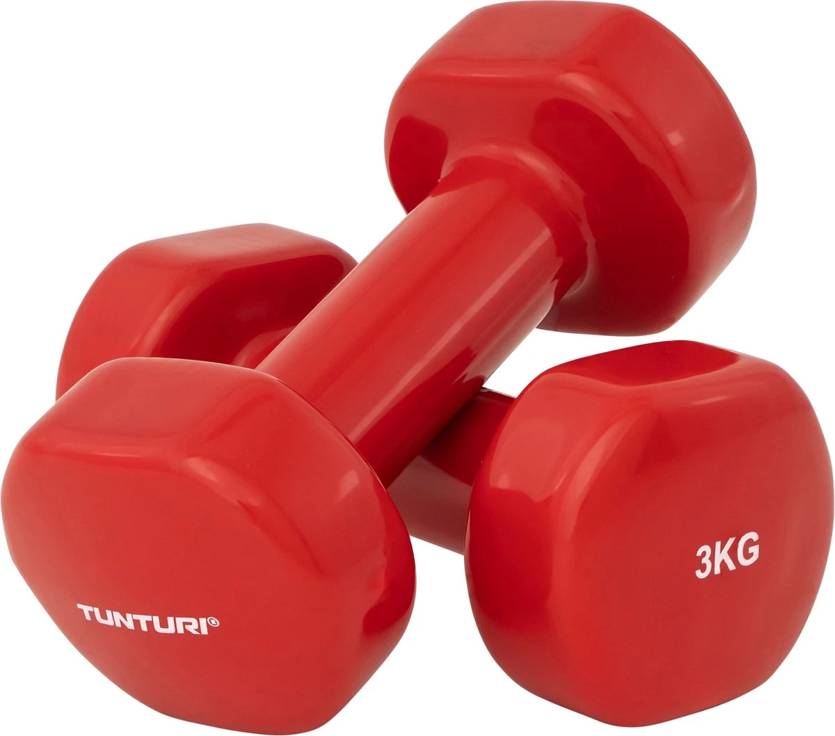 Tunturi Dumbbell Set - 2 X 3,0 Kg - Vinyl - Rood - Incl. Gratis Fitness App 3 Tunturi Dumbbell Set - 2 X 3,0 Kg - Vinyl - Rood - Incl. Gratis Fitness App