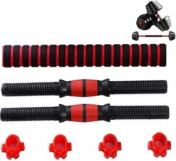 SOUTHWALL Dumbbells Set Verstelbaar Met Halterstang Tot 30kg – Verstelbare Halterset – Fitness Stang – Fitness Gewichten Set – Professionele 2-in-1 Dumbbellset – Gebruiksvriendelijk – Multifunctioneel – Dumbell Set 30 Kg – Rood/Zwart -Fit Verkoop 1200x1103 2