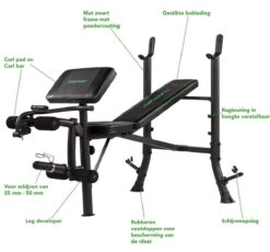 Tunturi WB40 Halterbank - Fitnessbank - Trainingsbank - Bankdrukbank - Thuis Sporten - Leg Extension - Bicep Curls - Incl. Gratis Fitness App -Fit Verkoop 1200x1116 3