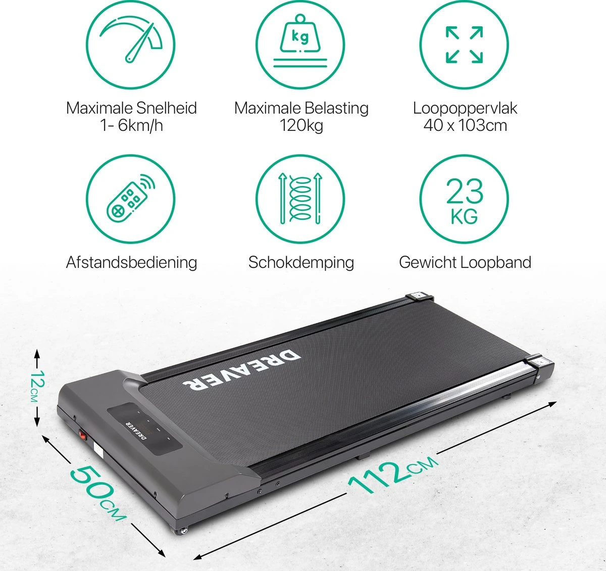 Dreaver S310 Loopband - Wandelband - Walking Pad - 1-6km/h 6 Dreaver S310 Loopband - Wandelband - Walking Pad - 1-6km/h - Afbeelding 4