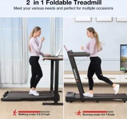 Merkloos Loopband - 2 In 1 Opvouwbare Draagbare Loopband - Elektrische Loopband - Met Monitor - Antislip - Verplaatsen En Op Te Bergen - Voor Thuis En Kantoor Gym 1-16 Km/u - 3.0HP - Zwart（excl.Smeerolie） -Fit Verkoop 1200x1131 1