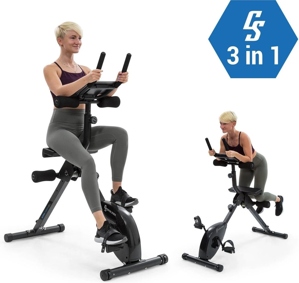 CAPITAL SPORTS Azura Fusion Fiets Hometrainer 3in1 Cardio-/standing Bike AB Trainer , Magnetische Weerstand , Belastbaarheid: Max. 100 Kg 3 CAPITAL SPORTS Azura Fusion Fiets Hometrainer 3in1 Cardio-/standing Bike AB Trainer , Magnetische Weerstand , Belastbaarheid: Max. 100 Kg