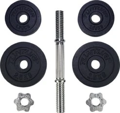 Tunturi Gewichten Gietijzer Totaal 10kg - Halterset Met Schroefsluiting - Dumbbell Set - 1 Halterstang - 30mm - Incl. Gratis Fitness App -Fit Verkoop 1200x1137 3