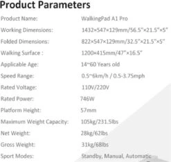 WalkingPad A1 PRO 746W Inklapbaar Elektrisch Loopband Fitness Walking Pad-0.5~6km/h -Automatische Snelheidsregeling Workout App-met LED Scherm/Afstandsbediening/Wiel-voor Thuis En Kantoor 35 WalkingPad A1 PRO 746W Inklapbaar Elektrisch Loopband Fitness Walking Pad-0.5~6km/h -Automatische Snelheidsregeling Workout App-met LED Scherm/Afstandsbediening/Wiel-voor Thuis En Kantoor -Fit Verkoop 1200x1138