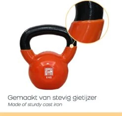 Orange Gym, Vinyl Kettlebell – 12KG, Russische Kettlebell, Neoprene Coating -Fit Verkoop 1200x1140 6