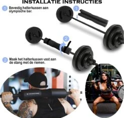 MJ Sports Premium Barbell Pad - Nekbeschermer - Barpad - Nekkussen - Squats - Hip Thrusts - Fitness - Zwart -Fit Verkoop 1200x1142 14