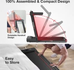 Merkloos Loopband - 2 In 1 Opvouwbare Draagbare Loopband - Elektrische Loopband - Met Monitor - Antislip - Verplaatsen En Op Te Bergen - Voor Thuis En Kantoor Gym 1-16 Km/u - 3.0HP - Zwart（excl.Smeerolie） -Fit Verkoop 1200x1144 2