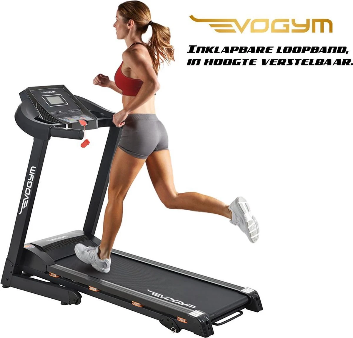 Luxe Loopband Inklapbaar - Hartslagfunctie - Hardloopband - Loopband Fitness - Met Bluetooth Speakers - USB Oplader - Schokdempers - Verstelbare Hellingshoek - PVC Loopband - 14.8km/h - Inklapbaar - Evogym R-80s -Nu Tijdelijk Met Gratis Bescherm Mat 5 Luxe Loopband Inklapbaar - Hartslagfunctie - Hardloopband - Loopband Fitness - Met Bluetooth Speakers - USB Oplader - Schokdempers - Verstelbare Hellingshoek - PVC Loopband - 14.8km/h - Inklapbaar - Evogym R-80s -Nu Tijdelijk Met Gratis Bescherm Mat - Afbeelding 3