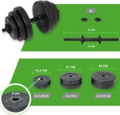 Tunturi Dumbbellset - Halterset - Totaal 15 Kg - Zwart Vinyl - Incl. Gratis Fitness App -Fit Verkoop 1200x1151 6